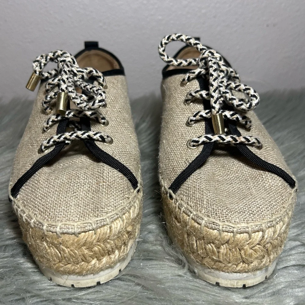Botkier Women's Wren Oxford Espadrille Canvas Beige Espadrille Sneakers Size 7M